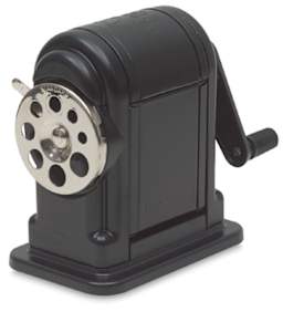 X-Acto Ranger 55 Wall Mount Pencil Sharpener - Left angle view showing pencil guide 