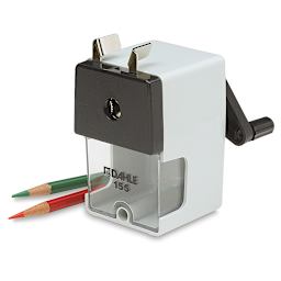 Dahle Professional Pencil Sharpener, with 2 pencils next to it
