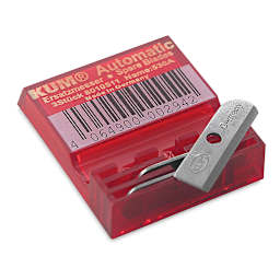 Blick by KUM Long Point Sharpener Replacement Blades - Package of 3 shown with one removed