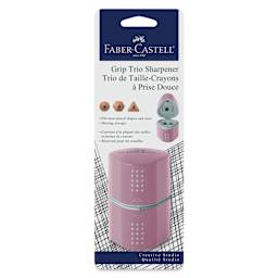 Faber-Castell Grip Trio Sharpener - 3 Hole, Rose Shadows in package