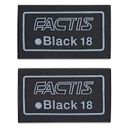 General's Factis Magic Black Eraser - Top view of two erasers shown