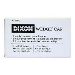 Dixon Wedge Pencil Cap Erasers - Pink, bottom of the box