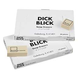 Blick Soap Erasers, packaging of both the Small and Large size erasers