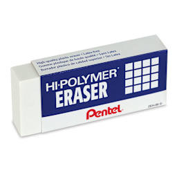 Pentel Hi-Polymer Erasers - Left Angled White Super XL size shown