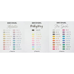 Karin DecoGel Cosmic Pens - Assorted, Set of 60, color swatch card