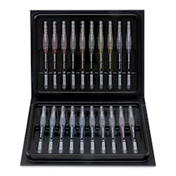 Karin DecoGel Metallic Pens - Set of 20, pens shown inside of the packaging
