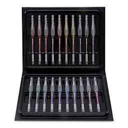 Karin DecoGel StarSparks Pens - Set of 20, pens shown inside the packaging