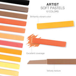 Royal & Langnickel Soft Pastel Set - Set of 12, Earth Tones, features