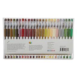 Kingart Studio Gel Pens - Set of 24, Earth Tone, back of the packaging