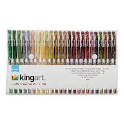 Kingart Studio Gel Pens - Set of 24, Earth Tone, front of the packaging