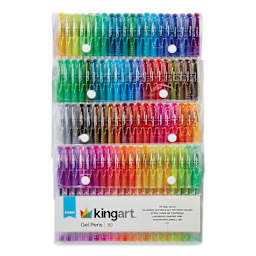Kingart Studio Gel Pens - Set of 80, Glitter and Glitter Neon Colors, complete pack shown