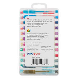 Kingart Mini Gel Pens - Set of 24, back of the packaging