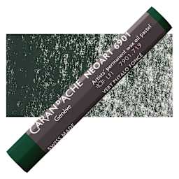 Caran d’Ache Neoart 6901 Pastel - Dark Phthalocyanine Green, pastel and swatch