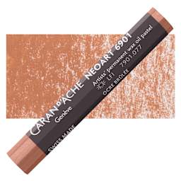 Caran d’Ache Neoart 6901 Pastel - Burnt Ochre, pastel and swatch