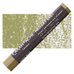 Caran d’Ache Neoart 6901 Pastel - Brown Olive 50%, pastel and swatch