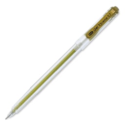 Yasutomo Y&C Gel Xtreme Pen - Angled view of single Gold pen