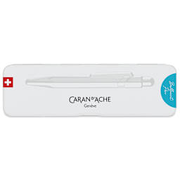 Caran d'Ache Colormat-X 849 Ballpoint Pen - Turquoise, front of case