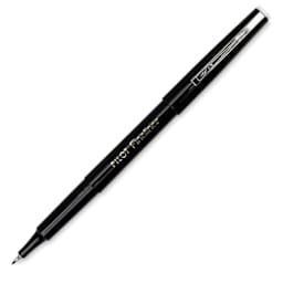 Pilot Fineliner Pens - Angled black Fineliner Pen shown uncapped