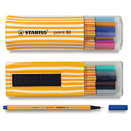 Stabilo Point 88 Fineliner Pen Set - Assorted Colors, Twin Pack, Set of 20 (halves separated)