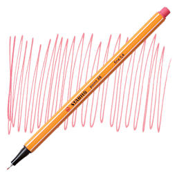 Stabilo Point 88 Fineliner Pen - Strawberry Red pen and swatch