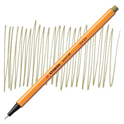 Stabilo Point 88 Fineliner Pen - Mud Green pen and swatch