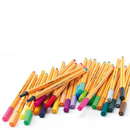 Stabilo Point 88 Fineliner Pens - Set of 30, Roller Case, Assorted Colors