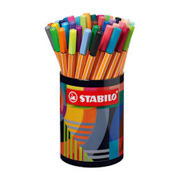 Stabilo Point 88 Fineliner Pens - Set of 45, Round Metal Case, Assorted