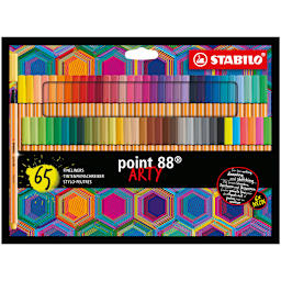 Stabilo Point 88 Fineliner Pens - Set of 65, Arty Wallet, Assorted Colors