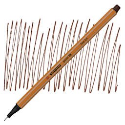 Stabilo Point 88 Fineliner Pen - Brown pen and swatch