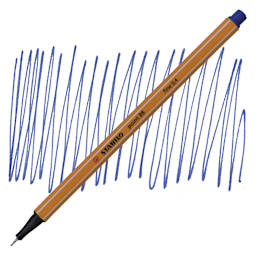 Stabilo Point 88 Fineliner Pen - Dark Blue pen and swatch