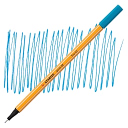 Stabilo Point 88 Fineliner Pen - Light Blue pen and swatch