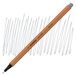 Stabilo Point 88 Fineliner Pen - Light Gray pen and swatch