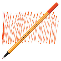 Stabilo Point 88 Fineliner Pen - Light Red pen and swatch