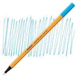 Stabilo Point 88 Fineliner Pen - Neon Blue pen and swatch