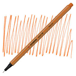 Stabilo Point 88 Fineliner Pen - Orange pen and swatch