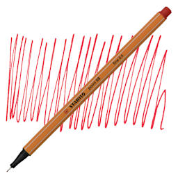 Stabilo Point 88 Fineliner Pen - Red pen and swatch