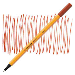 Stabilo Point 88 Fineliner Pen - Sienna pen and swatch