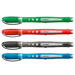 worker colorful Rollerball 4-Pen Wallet Set 5mm Nickel Rollerball Tips - Peggable