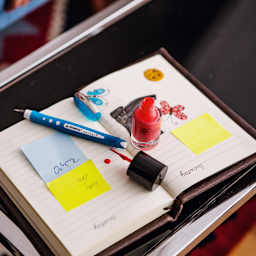 worker colorful Rollerball Pen Blue