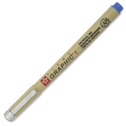 Sakura Pigma Graphic Pen - Blue, 1 mm - with cap on
