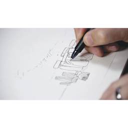 Pilot Frixion Clicker Erasable Gel Pen - Retractable, Black, Fine, Stonehenge drawing being sketched