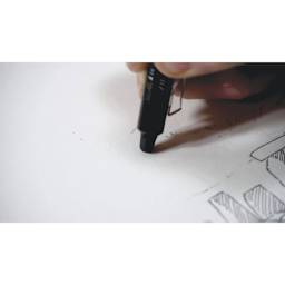 Pilot Frixion Clicker Erasable Gel Pen - Retractable, Black, Fine, line being erased