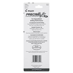 Pilot Precise V5 Retractable Pens - Black, Extra Fine, Pkg of 3, back of the packaging