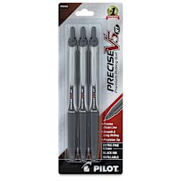Pilot Precise V5 Retractable Pens - Black, Extra Fine, Pkg of 3, front of the packaging