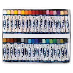 Holbein Academic Oil Pastel Sets - Set of 36 shown open in tray