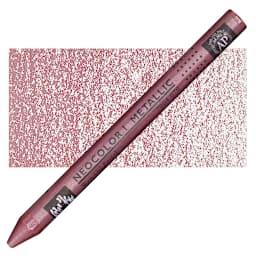 Caran d'Ache Neocolor I Wax Pastel - Scarlet, Metallic pastel and swatch