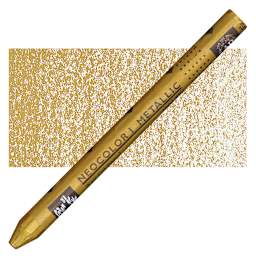 Caran d'Ache Neocolor I Wax Pastel - Dark Gold, Metallic pastel and swatch