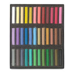 Blockx Soft Pastel Set - Assorted Colors, Set of 36, pastels inside of the packaging