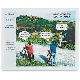 Great American Art Works Pastel Set - Assorted Colors, Half Stick, Set of 60