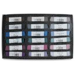 Great American Art Works Pastel Set - Gray Box, Set of 18, pastels inside